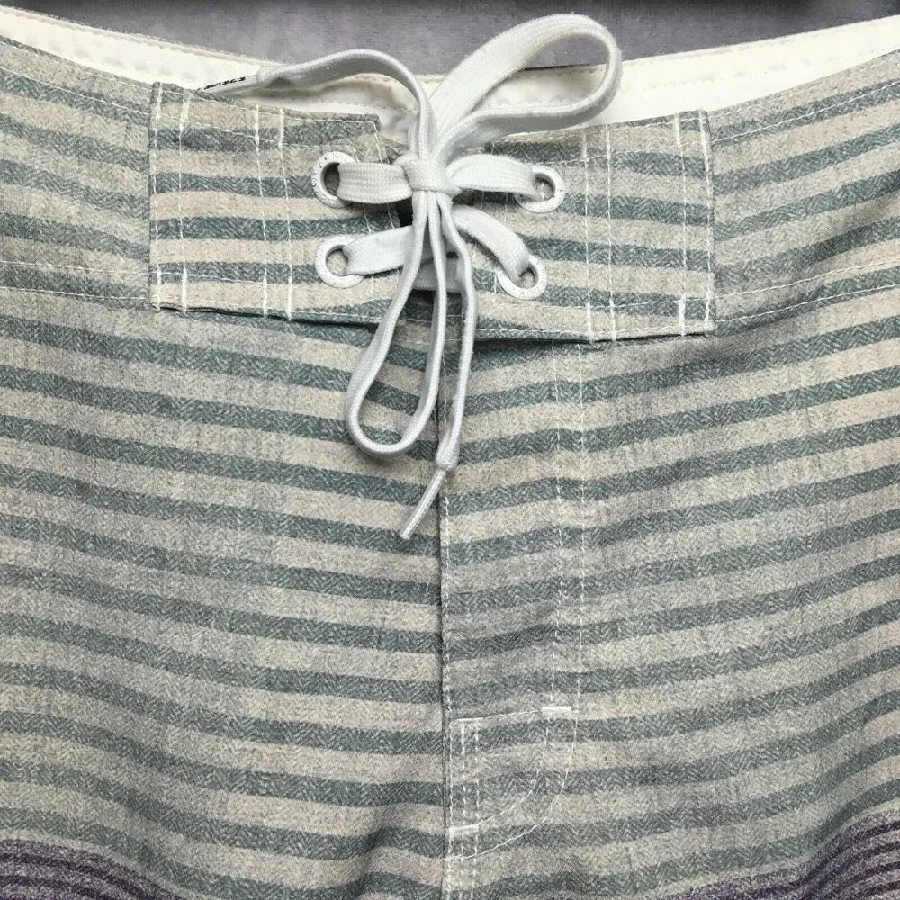 Ezekiel Mens Board Shorts size‎ 30 Gray Purple Striped Polyester Spandex Stretch